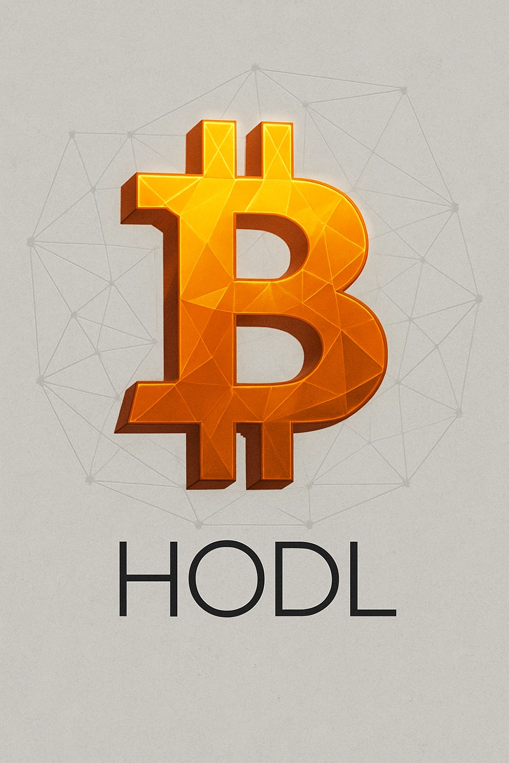 Classic HODL - Художественный холст 40x60 см с геометрической интерпретацией Bitcoin